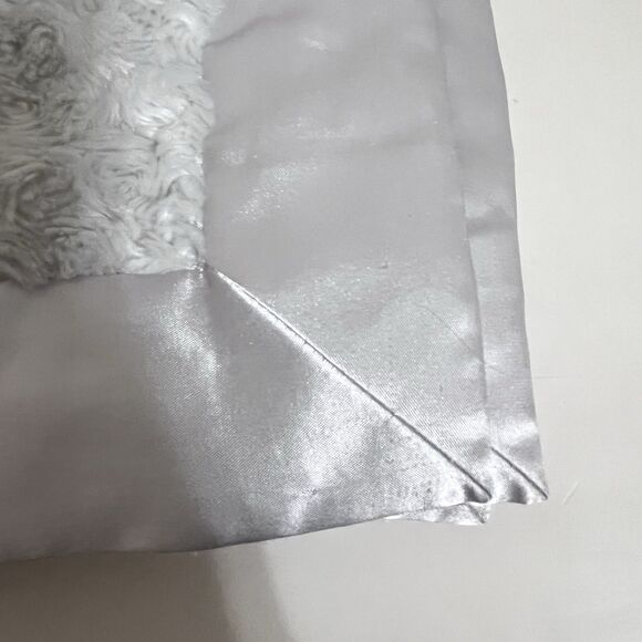 My Blankee White Rosette Swirl Baby Blanket Satin Trim Security Blanket Lovey - Picture 15 of 16
